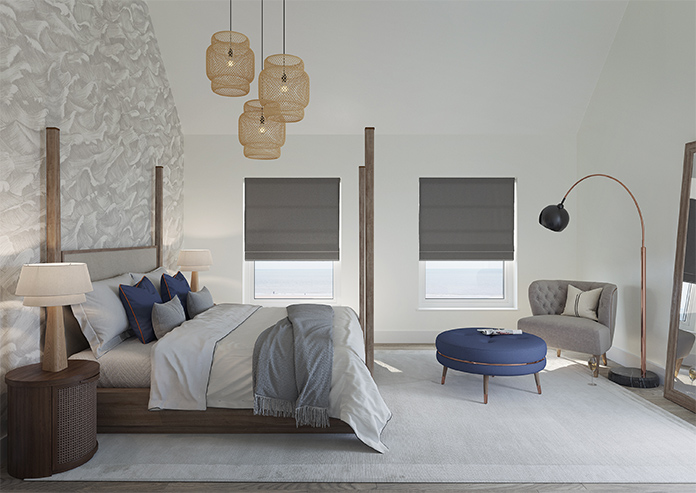 Luxe Velvet, Grey - Roman Blind - Image 8